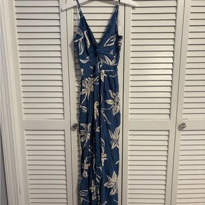 Blue Floral Maxi Romper